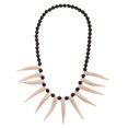 thumbnail image 3 of Novedad de 2 uds., collar de cuentas de dientes tribales artificiales, collar de diente de cuerno de colmillo Vintage, disfraz de Halloween, regalo de mordaza Unisex Sincero Electrónica, 3 of 5