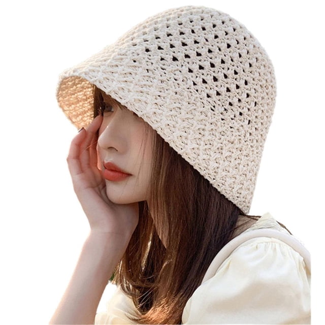 SGACAI Sombreros de verano de ala ancha flexibles Gorra de ala ancha plegable Cubo de paja Sol Playa R
