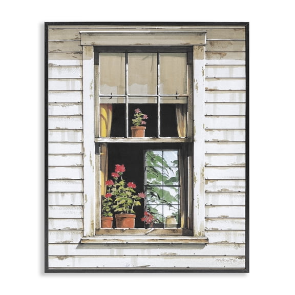 Stupell Industries Rustic Lodge Cottage Window View Black Framed Giclee Art, 11 x 14, by John Rossini