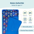 thumbnail image 3 of Wildkin Quilted Nap Mat with Elastic Corner Straps for Boys and Girls (Robots), 3 of 8