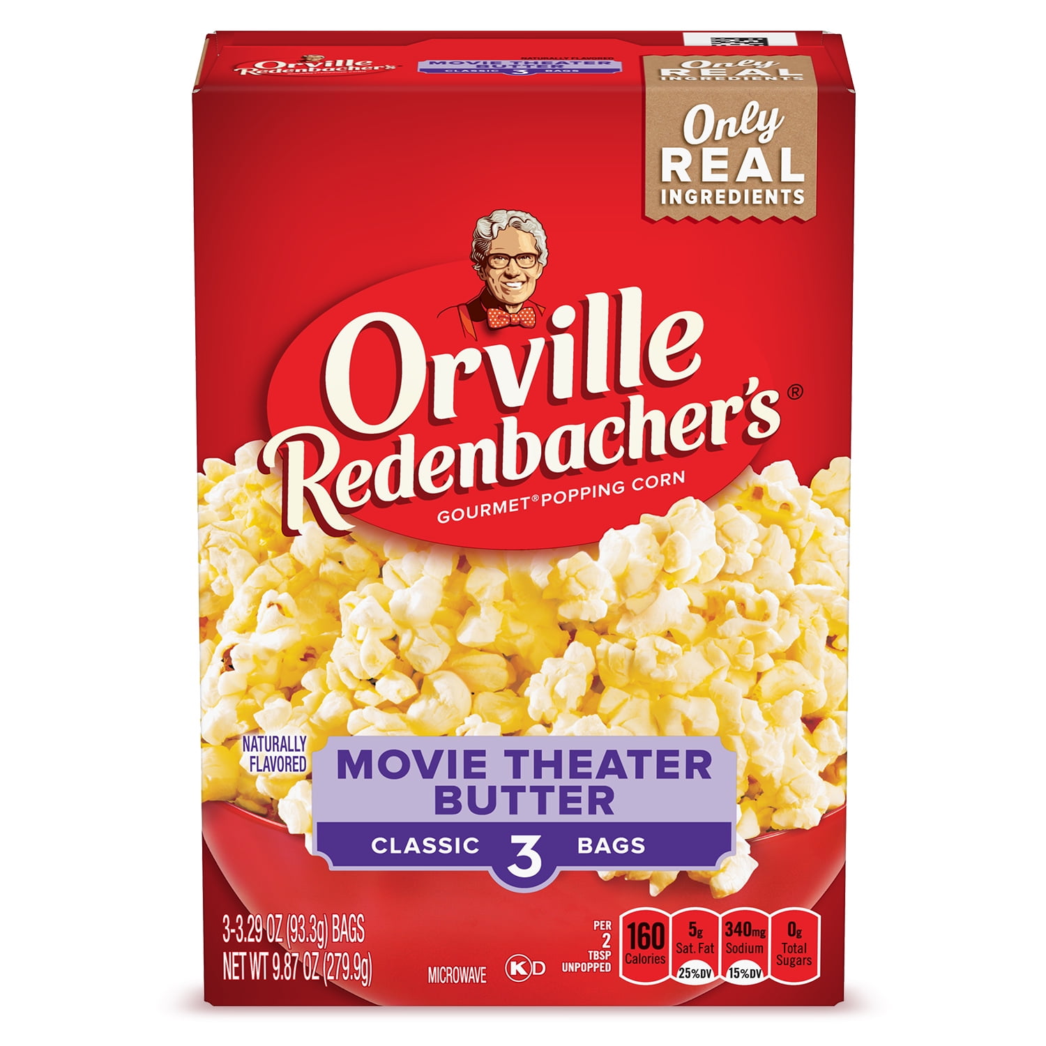 Orville Redenbacher's Movie Theater Butter Microwave Popcorn, 3.29 Oz