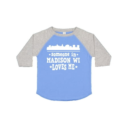 

Inktastic Madison Wisconsin Someone Loves Me Skyline Gift Toddler Boy or Toddler Girl T-Shirt