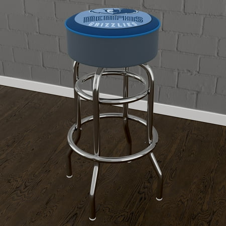 Memphis Grizzlies NBA Padded Swivel Bar Stool - Midnight Blue, Smoke