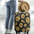 thumbnail image 2 of Black Sunflower Butterfly Pattern Luggage Cover Fashion Suitcase Cover Baggage Covers Fit 25-28 Inch Luggage (Go Travel), 2 of 5