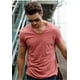 thumbnail image 5 of Camiseta de manga corta AIOPESON 5 piezas marca hombres Casual Color sólido Slim Fit cuello en V 100% algodón AIOPESON Mangas cortas de algodón con cuello en V., 5 of 6