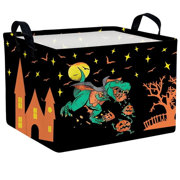 ASKETAM Cute Pumpkin Halloween Basket for Kids Trick or Treat Party Decor Storage Bin (Dinosaur)