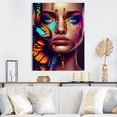 thumbnail image 2 of Designart Sensual Woman With Colorful Butterfly I Canvas Wall Art, 2 of 5