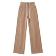 thumbnail image 5 of yillto Womens High Waist Pant Corduroy Wide Leg Baggy Pants Fall Winter Fashion Long Trousers with Pockets, 5 of 7