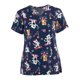 thumbnail image 2 of Blusa médica con cuello en V, cómoda y con estampado de animales lindos, ropa de trabajo multiusos para enfermeras Gato azul marino, 2 of 9