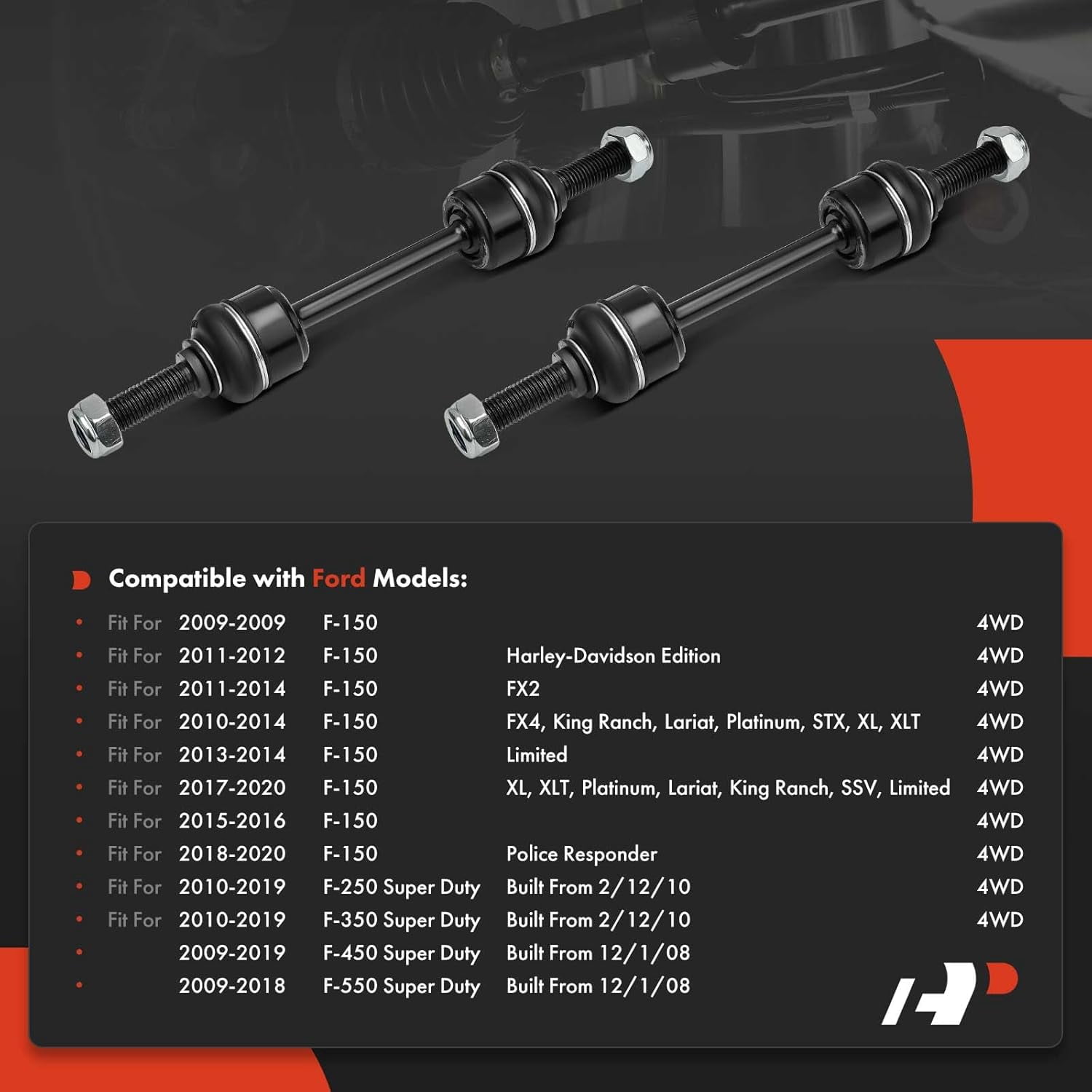 A-Premium Front Sway Bar Link Stabilizer Link Compatible with Ford F-150 F150 2009-2020 F-250 Super Duty F-350 Super Duty 2010-2019 4WD 2-PC Set