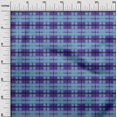 thumbnail image 2 of oneOone Viscose Jersey Lapis Blue Fabric Madras Check Sewing Material Print Fabric By The Yard 60 Inch Wide, 2 of 5