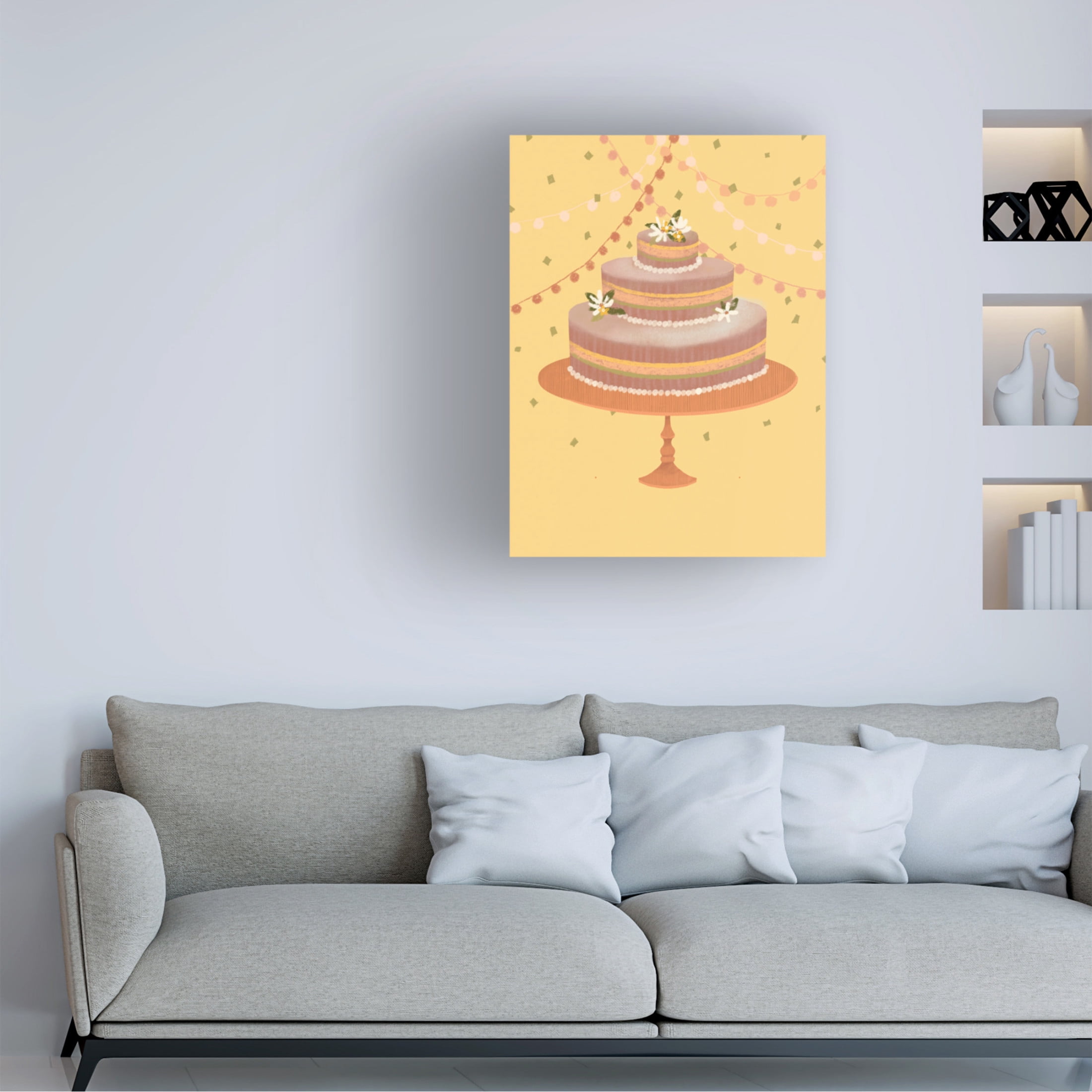 Canvas Wall Art - Christine Rotolo 'Party Time Desserts 4' Wall Art for Living Room, Bedroom, or Office Décor by Trademark Fine Art - 24 x 32 Inches