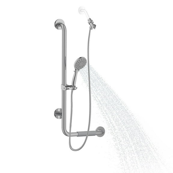 PULSE ShowerSpas ErgoSlideBar Stainless Steel Polished - Left