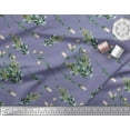 thumbnail image 2 of Soimoi Purple Cotton Poplin Fabric Leaves & Tulip Floral Print Fabric by Yard 56 Inch Wide, 2 of 3