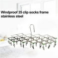 thumbnail image 5 of EUWBSSR Stainless Steel Sock Drying Rack with 35 Clips Space Saver Drip Sock Dryer Hanger Drying Pegs Hook for Laundry Clothes Socks Underwear, 5 of 7