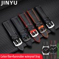 thumbnail image 2 of Correa de reloj de fibra de carbono + caucho fluorado resistente al agua para reloj de hombre Panahei Lumino PAM01312 441 de 20 mm, 22 mm y 24 mm, pulsera universal, 2 of 5