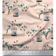 thumbnail image 1 of Soimoi Cotton Poplin Fabric Branches,Cage & Bird Print Fabric by Yard 56 Inch Wide, 1 of 1