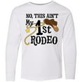 thumbnail image 3 of Inktastic No, This Ain't My 1st Rodeo Cowboy Hat and Lasso Long Sleeve Youth T-Shirt, 3 of 5