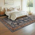 thumbnail image 5 of Garvee 5'x7' Vintage Area Rug Medallion Rugs, Washable Rug Oriental Traditional Distressed Rug, Non-Slip Farmhouse Indoor Carpet for Bedroom Living Room Home Office, Blue and Orange, 5 of 9