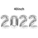 thumbnail image 2 of Globo digital de aluminio de 40 pulgadas 2022 para baby shower, suministros para el hogar Plata, 2 of 7