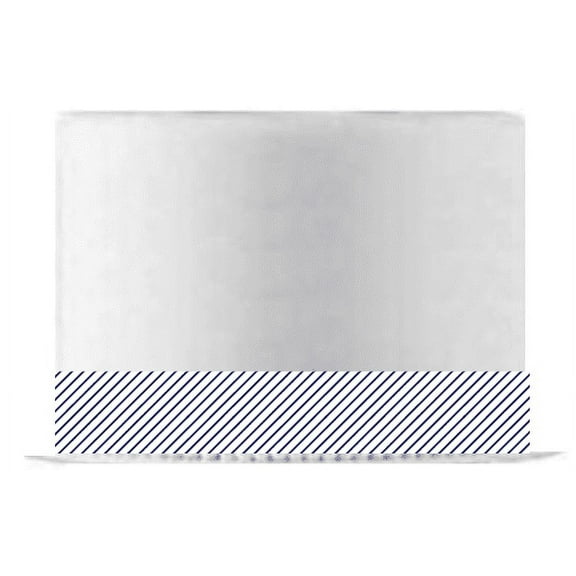 White and Navy Diagonal Edible Cake Decoration Ribbon -6 Slim Strips -6Strips