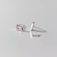 thumbnail image 6 of K-KED Gold Plated 925 Sterling Silver 6*4mm CZ Pink/Green Crystal Stud Earrings-Silver-Black, 6 of 6