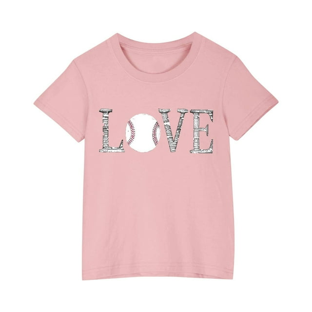 Robe à Manches Courtes Chemise à Manches Courtes Tout-Petits Enfants Garçons Filles T-Shirt Imprimé Baseball Mode Mignon Col Rond Imprimé Haut à Manches Courtes Chemise de Baseball Garçons Hauts à Manches Courtes
