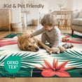 thumbnail image 4 of ODIKA 5'x7' Washable Area Rug Door Welcome Pcs Motif Plaid Border Hawaiian Frame Boho Layering for Dining Room, Under Table, Home Office, Non-Slip Chair-Friendly, 4 of 7