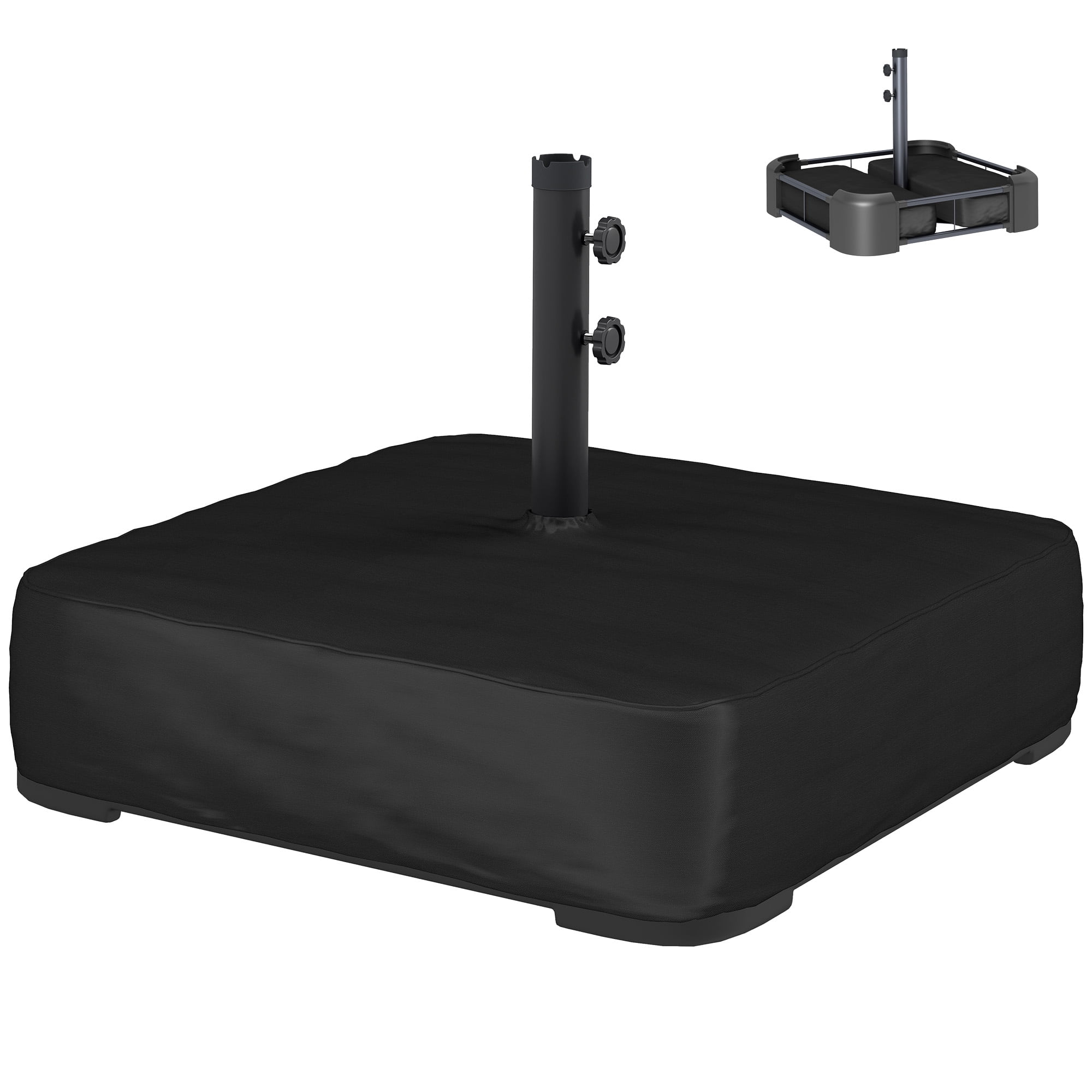 Patio Umbrella Base 176 lbs Sand Filled Outdoor Umbrella Stand Holder w/Cross Base for 1.9" Poles Black