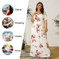 thumbnail image 3 of Maskion Women's Plus Size Casual Dresses Short Sleeve Maxi Dress XL-5XL with Pockets,3XL Floral White, 3 of 5
