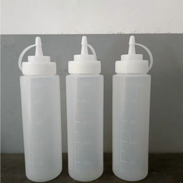 3 condimentos de plástico duraderos con botellas pulverizadoras de precisión for ketchup, salsa BBQ, condimentos y otras herramientas de servicio de alimentos