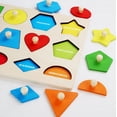 thumbnail image 1 of Material didáctico Montessori de madera, panel de formas geométricas, juguete de agarre manual para combinar formas, 1 of 1