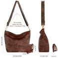 thumbnail image 3 of MINSONG Women's Premium Texture Commuter Vintage Wide Strap Crossbody Tote Bag, Brown, 3 of 11