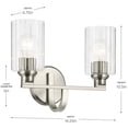 thumbnail image 3 of 55225NIFLU Kichler Lighting Gioe - 2 Light Bath Vanity-10.5 Inch Tall and 14.25 Inch Wide-Brushed Nickel Finish-Clear Fluted Glass Color, 3 of 4