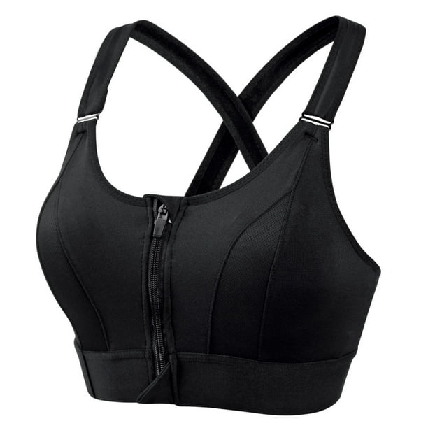 Spdoo High Impact Sports Bra for Women Zip Front FullSupport Wirefree