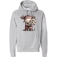 thumbnail image 2 of Inktastic Cute Cow with Flowers Pastel Illustration Adult Hoodie Sweatshirt, 2 of 4