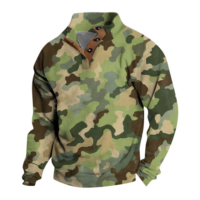 Spring And Autumn Men's Standing Collar Sweatshirt Is Outdoor Casual Sweaters TopsM