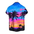 thumbnail image 6 of LEKWK Hawaiian T-Shirts for Men Short Sleeve Collared Button Down Shirts Lightweight Floral Print Loose Fit Beach Party Vacation Wear Blue XXXL, 6 of 6