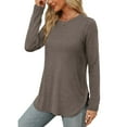 thumbnail image 4 of SNKSDGM Women's Plus Casual Easter Shirts for Women Plus Size Tops for Women 5X-6X Womens Long Sleeve Round Neck Shirts Side Split Basic Loose Tunic Tops Casual Shirts for Women Trendy Y2K, 4 of 8