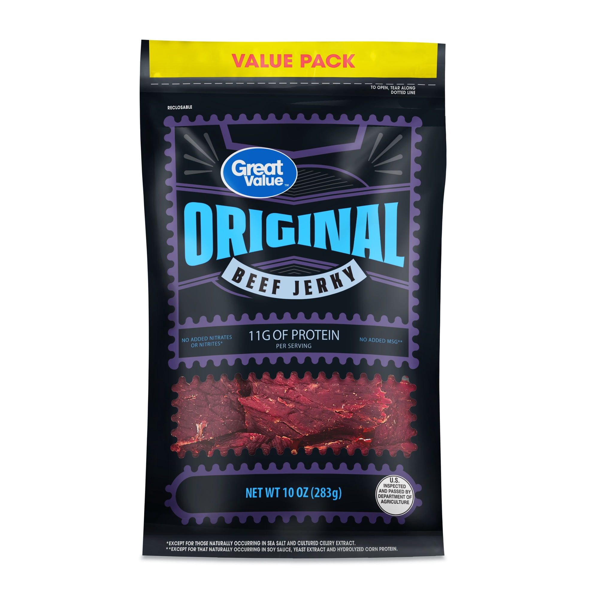 Great Value Original Beef Jerky, Value Pack, 10 oz