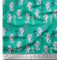 thumbnail image 1 of Soimoi Rayon Fabric Jellyfish & Seahorse Ocean Print Sewing Fabric Yard 42 Inch Wide, 1 of 3