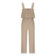 thumbnail image 6 of Summer Casual Outfits for Women Womens Summer Outfits 2024 Clothing Set Female Round Neck Sleeveless Tops Pants Sets Cargo Pant Style S_394 Women's Tracksuits Khaki L, 6 of 8