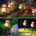 thumbnail image 5 of Luces solares de muñeco de nieve Navidad Energía solar Lámpara LED de muñeco de nieve para decoración de exteriores, estaca para jardín, lámparas navideñas rojas, 5 of 5
