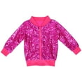 thumbnail image 2 of Avtoify Girls Jacket Casual, Girls Fall Jacket Lightweight Leisure, 3-10 Years Old Children's Fashion Solid Color Fringe Sequin Zipper Long Sleeve Hooded Casual Jacket, 2 of 3