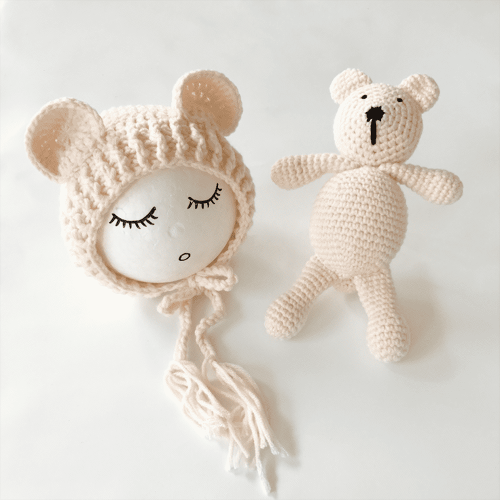 Cute Toddler Kids Girl&Boy Baby Infant Crochet Knit beanie cap Bear costume