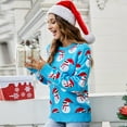 thumbnail image 2 of Pull de Noël pour Dames Cardigan en Tricot Torsadé Manches Longues Chaud Mi-Longueur Blouse Ample Imprimé Graphique Tricoté Col Rond Pull de Mode, 2 of 7