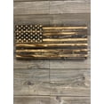 thumbnail image 5 of Rustic Small Handmade Natural Finish Wooden American Flag Indoor Outdoor Wall Art, 5 of 6