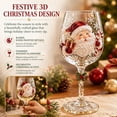 thumbnail image 2 of Christmas 3D Wine Glass, Raised Santa Claus Holiday Design with Twisted Stem, Festive Xmas Table Drinkware and Gift, 1 Pc, 2 of 7