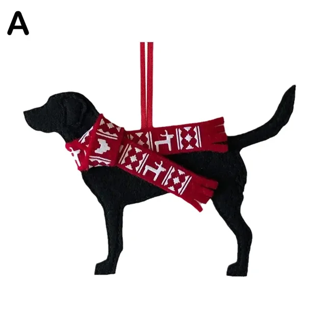 Adornos para árbol de Navidad con forma de perro, colgante de perro labrador, adornos navideños colgantes, accesorios para árbol 2D, fieltro para coche T6U4