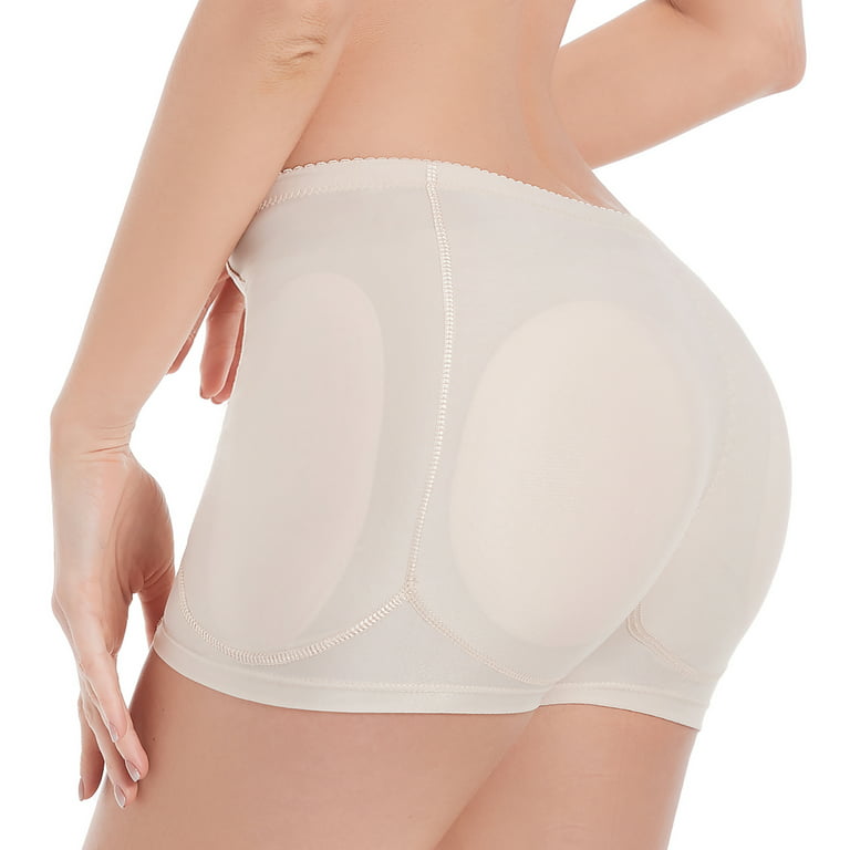 Women Hips and Butt Lifter, 4 Removable Butt Pads Enhancer Panties Butt  Lifting Shapewear Seamless Padded Underwear (Khaki, XL) 